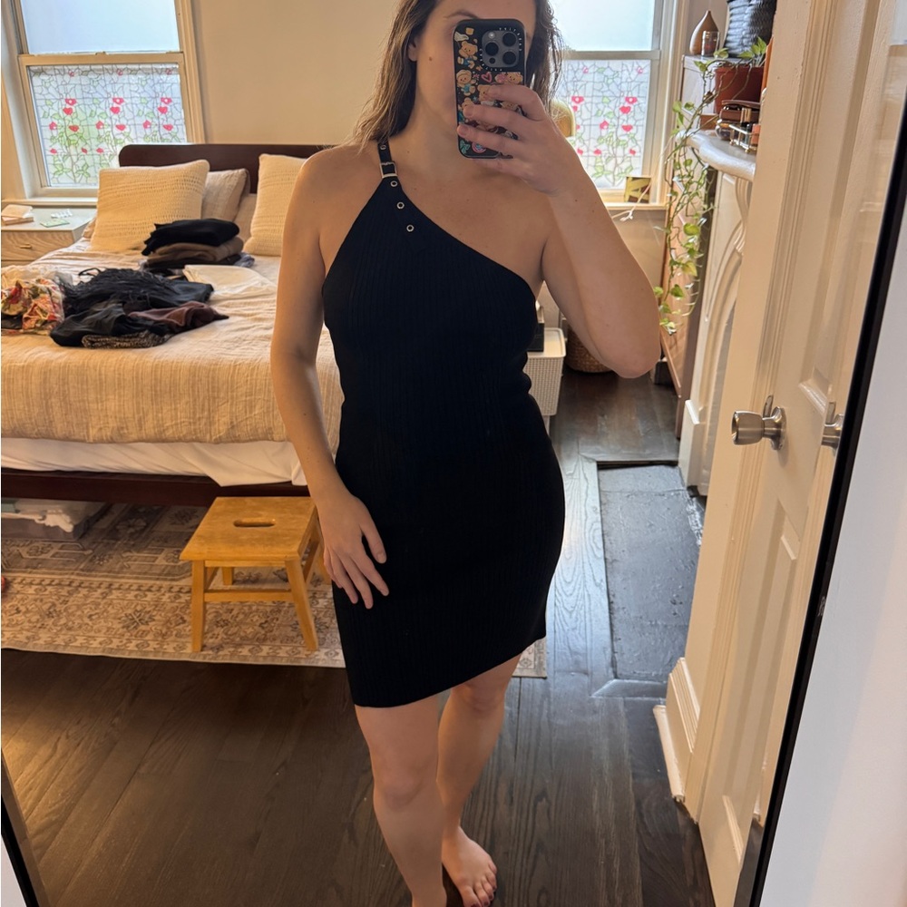 Zara Black One-Shoulder Dress